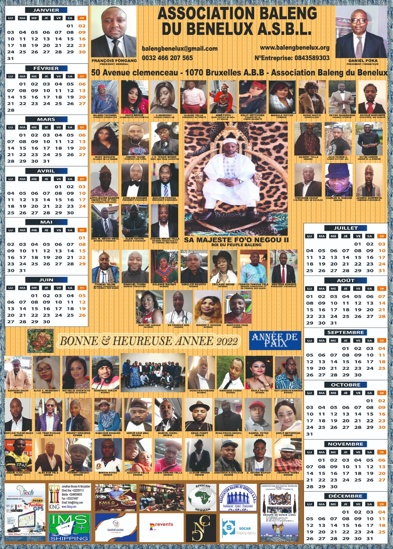 Calendrier Baleng 2022